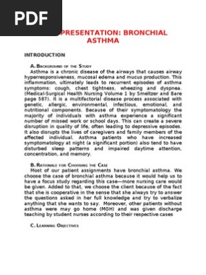 Bronchial asthma case study scribd short term goals for asthma care plan